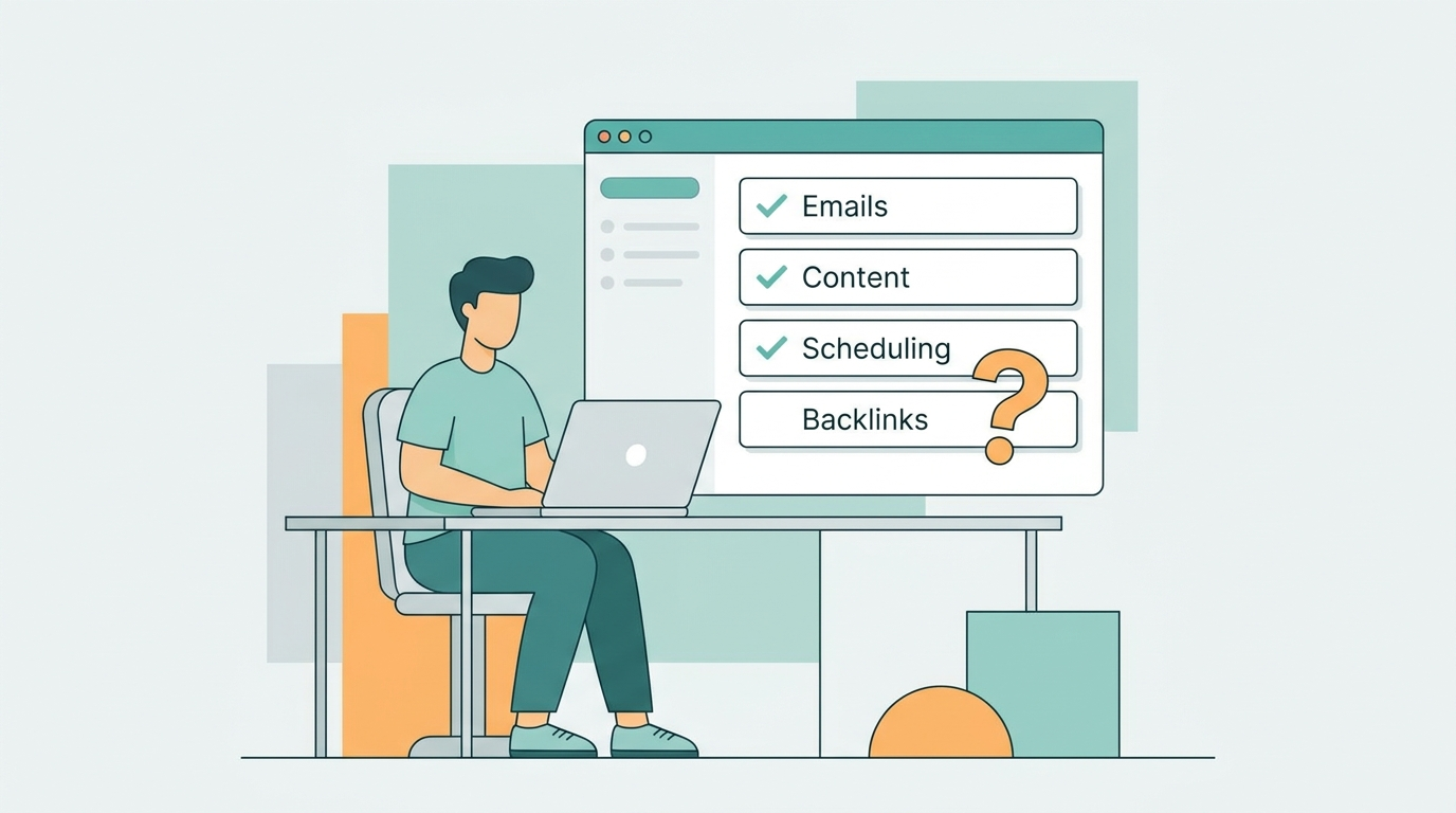 Backlinks for solo founders automation gap checklist illustration